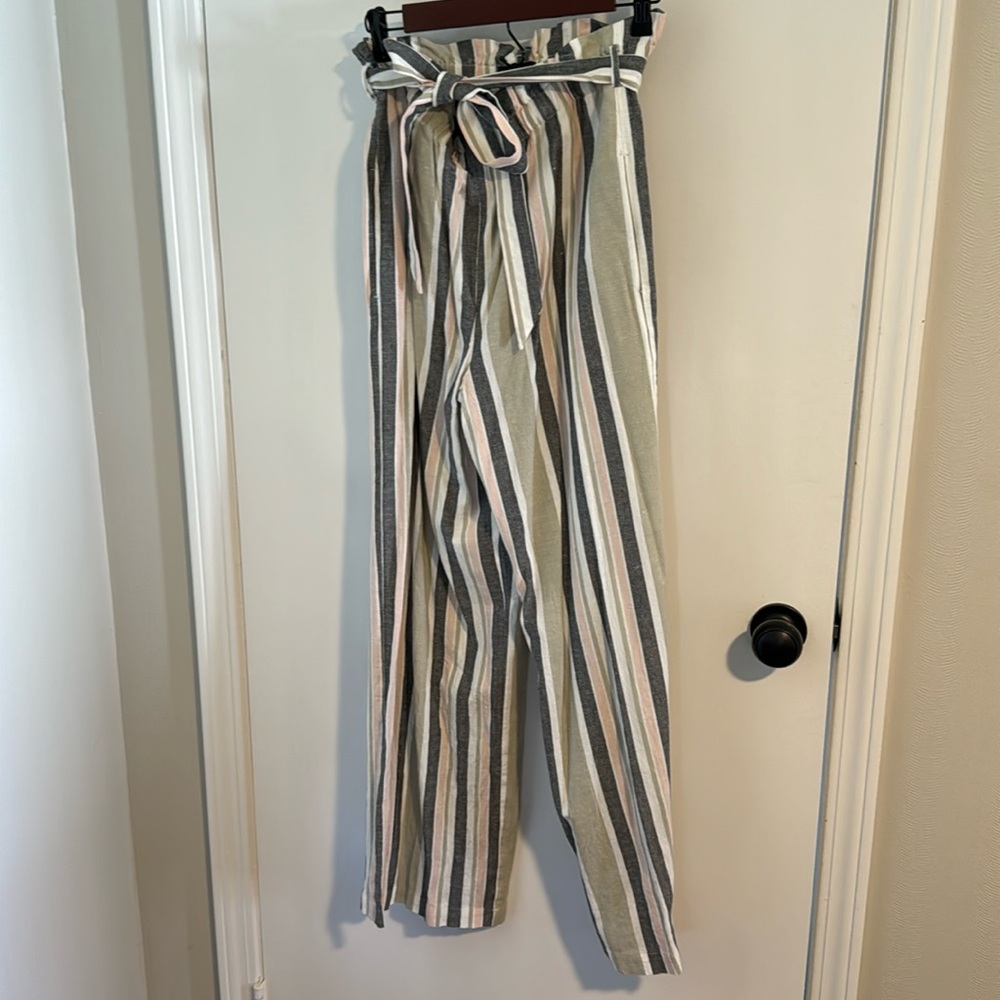 Express wide leg high rise striped pants